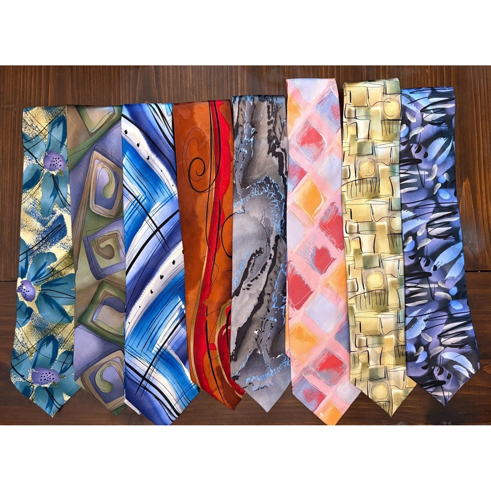 Vintage J. Garcia Lot Of 8 Silk Tie Mens Collection Necktie